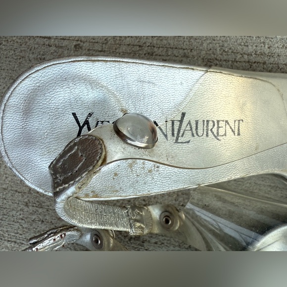 Yves Saint Laurent Cinderella clear heels rhinestones slingback 9 8.5 YSL - Picture 10 of 15
